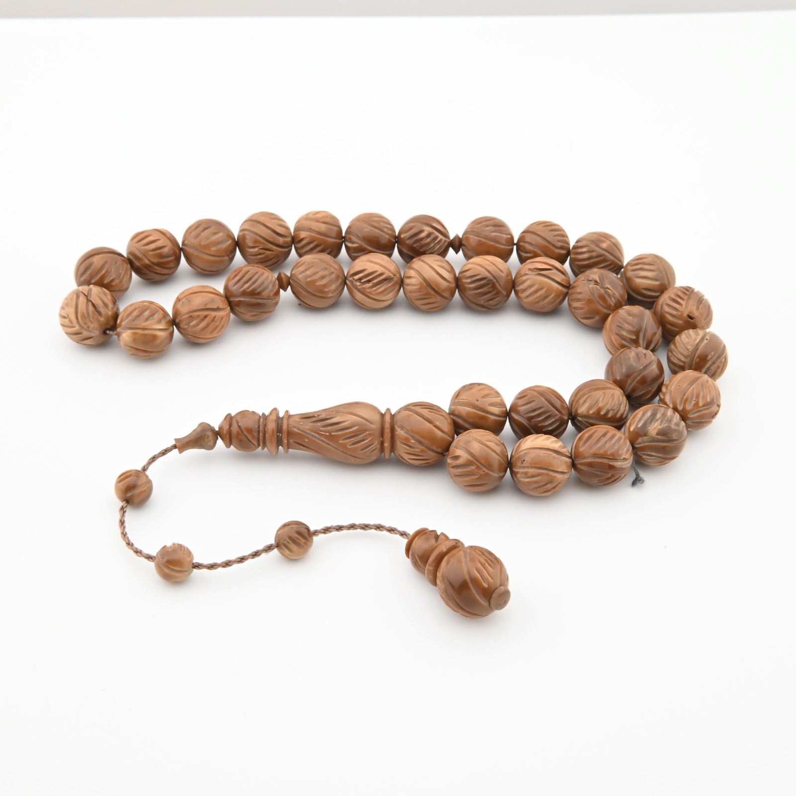 Big Carved Real Kuka Wood 33 beads Tasbih, prayer beads, Misbaha, Rosary 201460