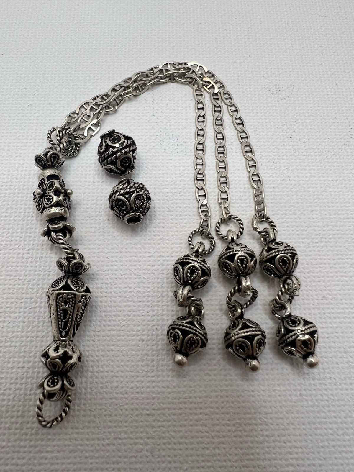 Vantage Antique Tassel silver 925 Rosary Bakelite mesbah شرابة فضة أنتيك ٩٢٥
