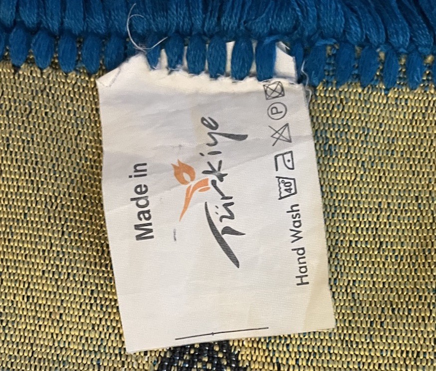 Beautiful Design Turkish Prayer Mat Janamaz Musallah Rug 40×26” Blue Aqua Fringe