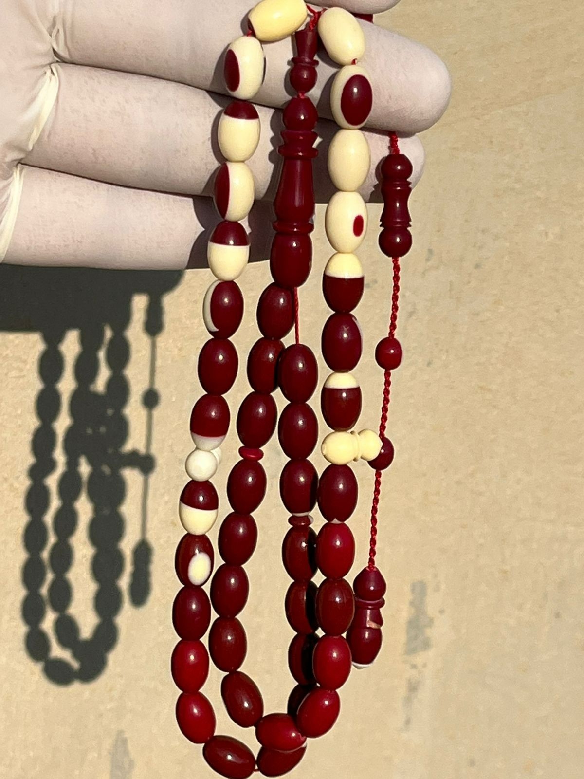 Antique Bakelite Rosary billiard balls 43 سبحه بكالايت انتيك بلياردو خراطة حلبية