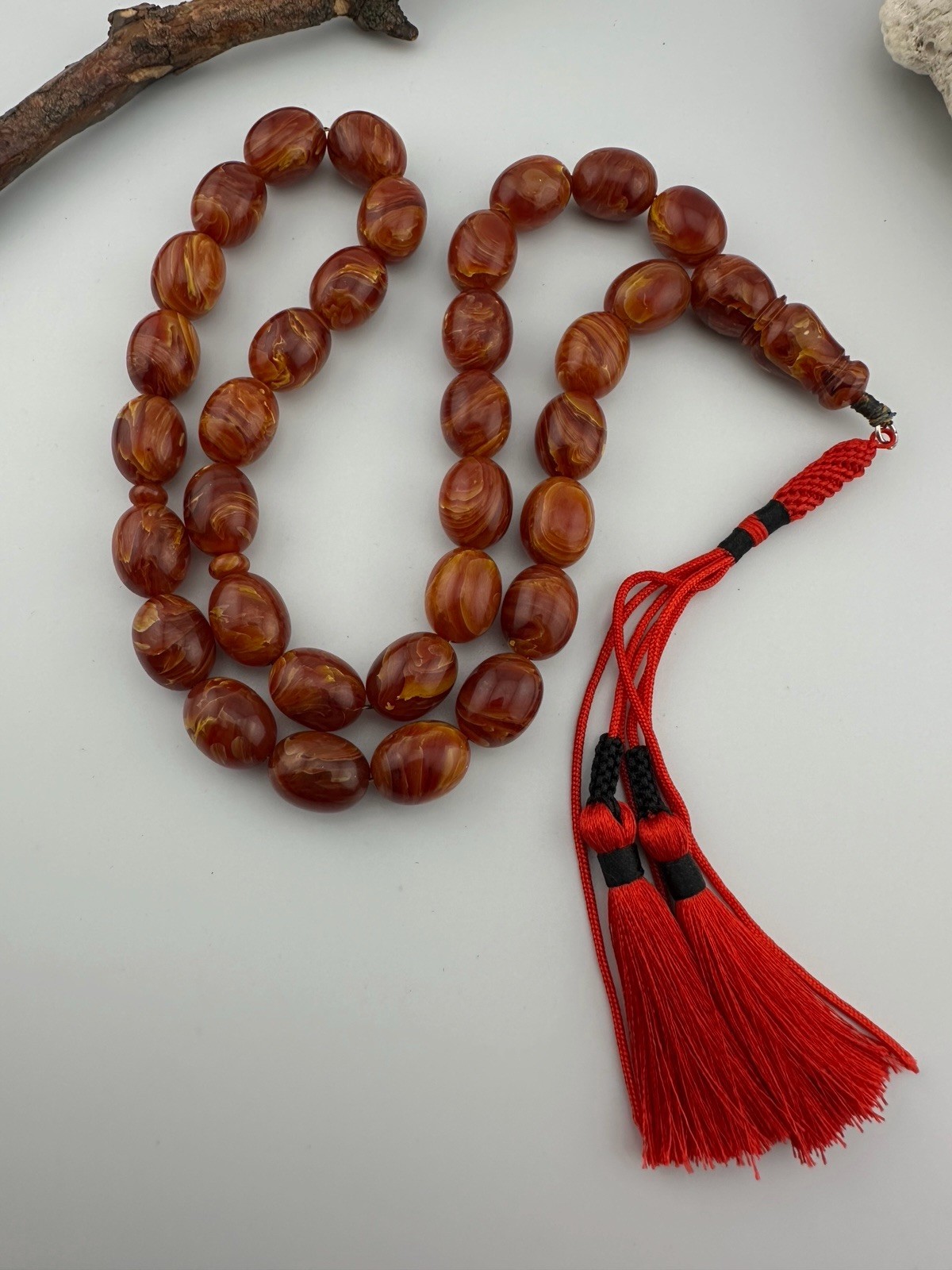 VTG Collectible Faturan Amber Islamic 33 Beads Rosary مسبحة سبحة مسباح فاتوران