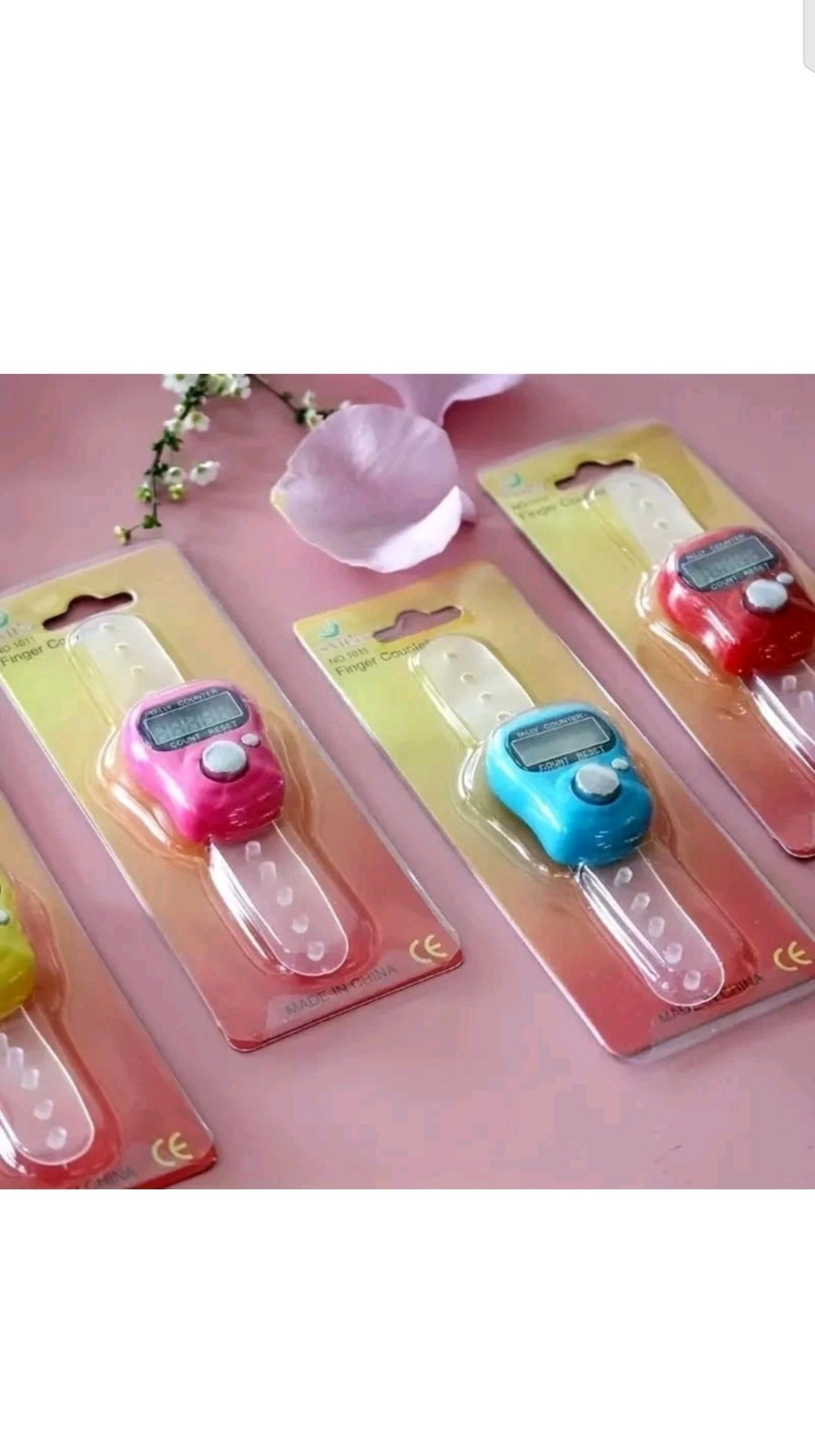 Yellow Digital Tasbeeh Tally Counter w/ Clear Strap | Prayer Finger Clicker