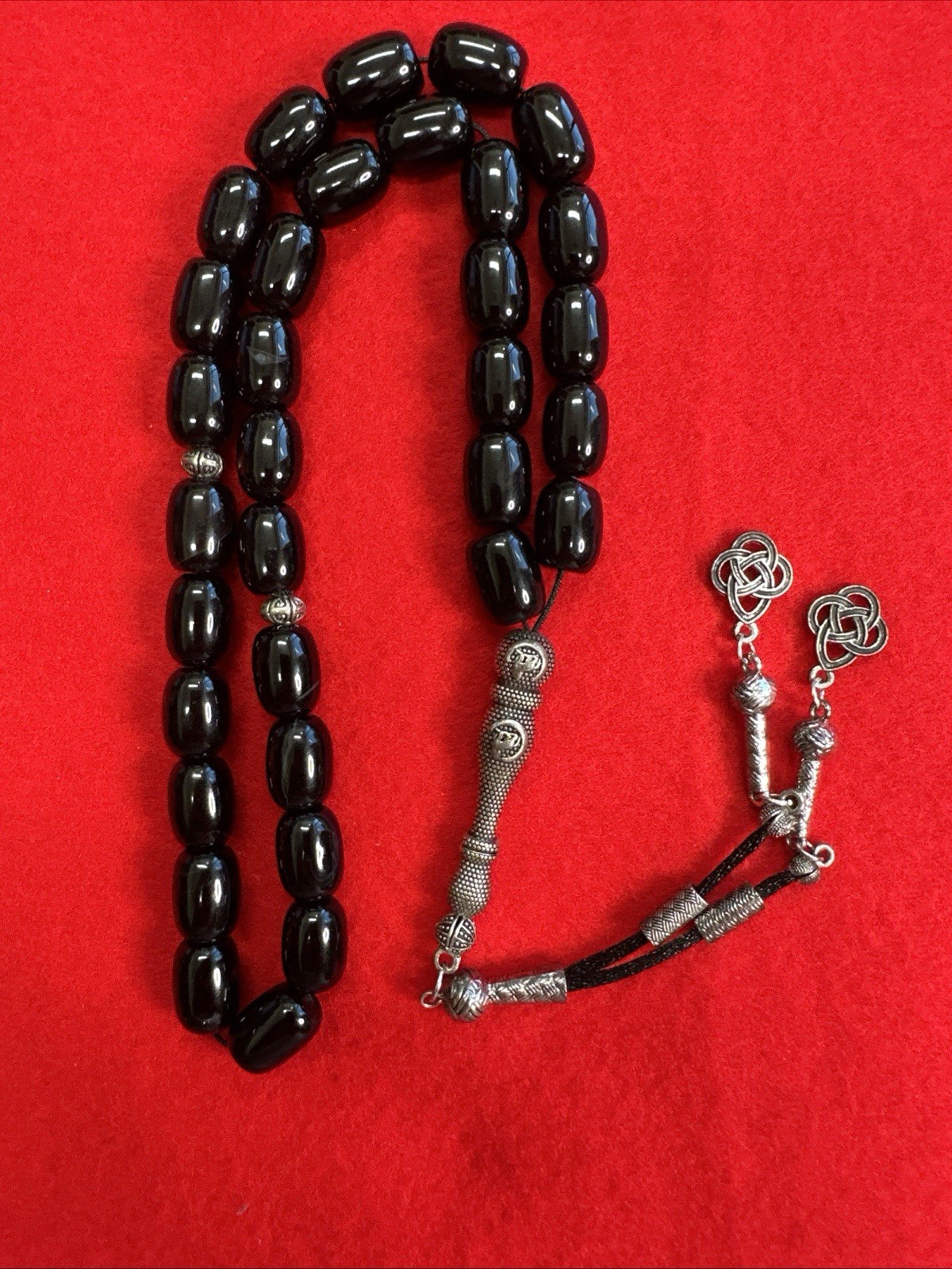 Natural 100% Agate Aqeeq Gemstone Prayer Beads-Subha -Tesbih-Misbaha 33 Beads