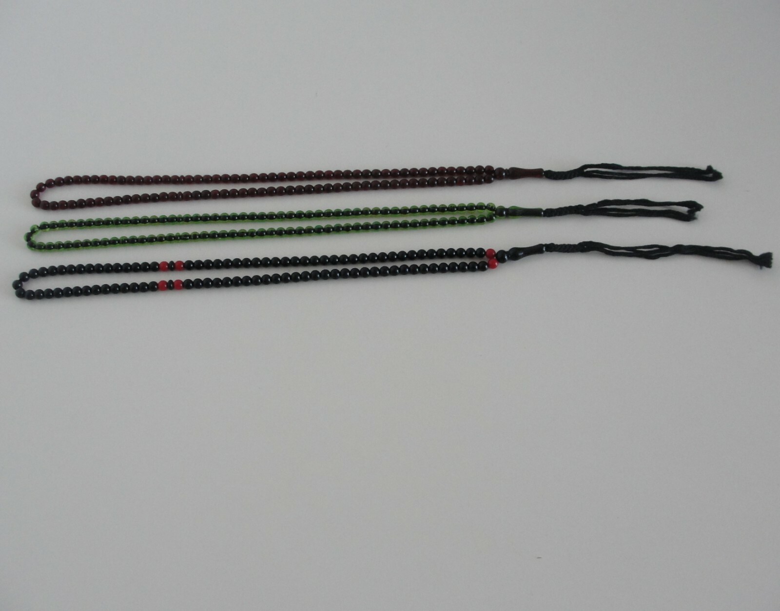 3 SUBH PRAYER RED 99 MEDITATION BEADS MUSLIM ISLAMIC ELAHI TASBIH AFGHANISTAN