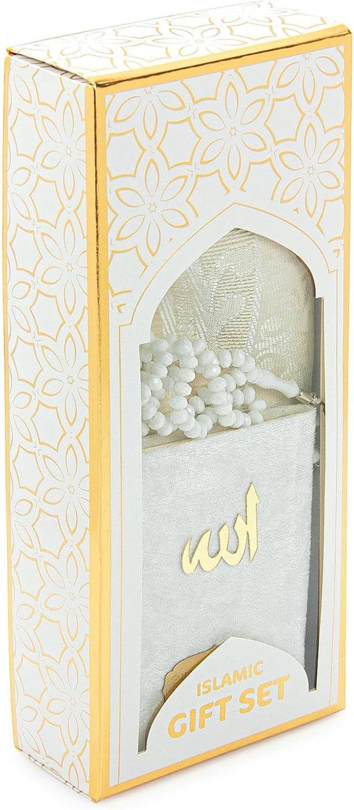Taffeta Fabric Muslim Prayer Rug, Velvet Covered Yaseen Surah Pocket Size Book,