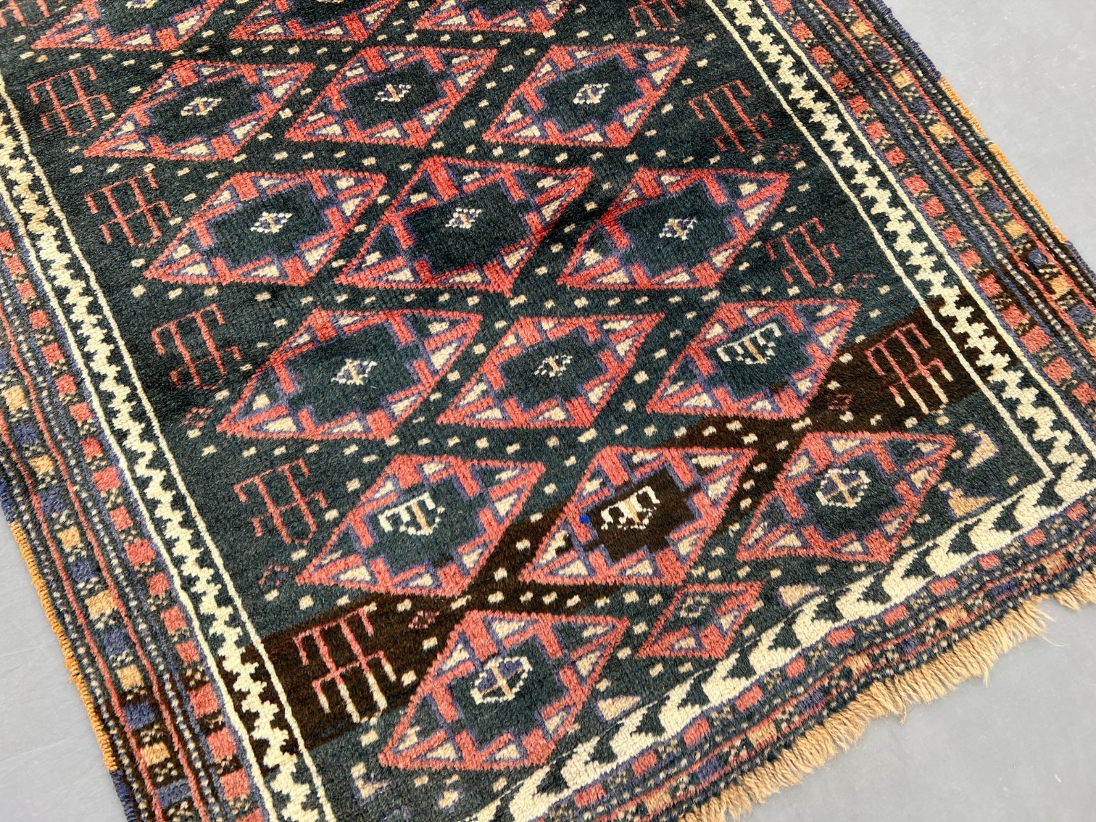 Black 3×5 Caucasian Turkish Prayer Rug Antique Tribal Afghan Hand Knotted 2×5