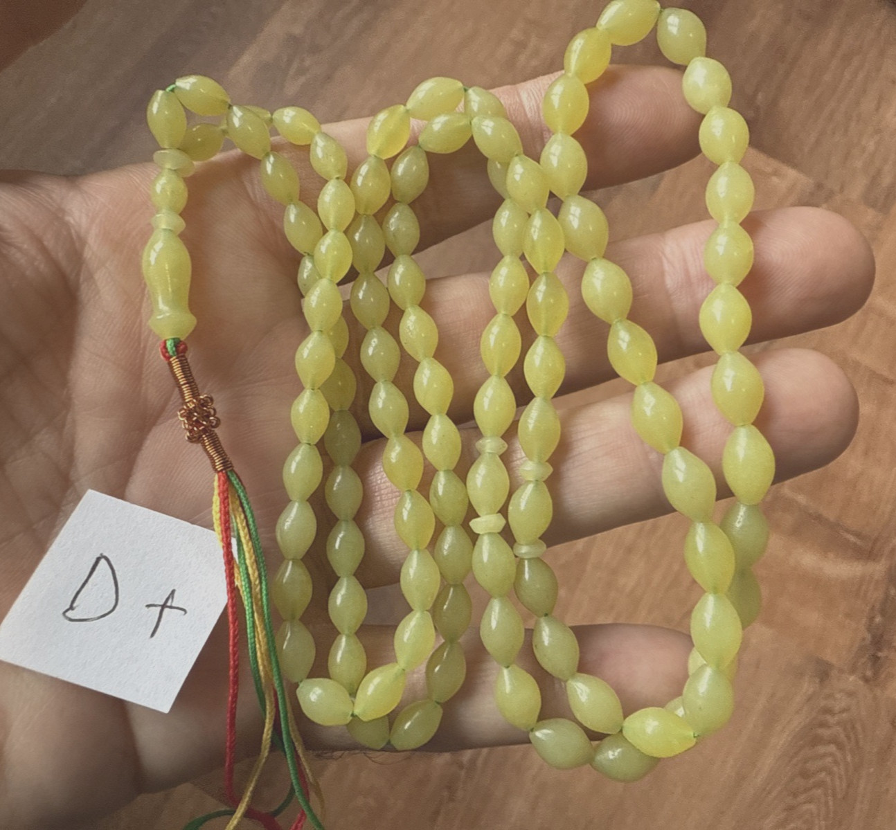 RARE GREEN 99 BEADS أخضر نادر GENUINE SHAH MAGHSOUD 46 cm شاه مقصود تسبيح