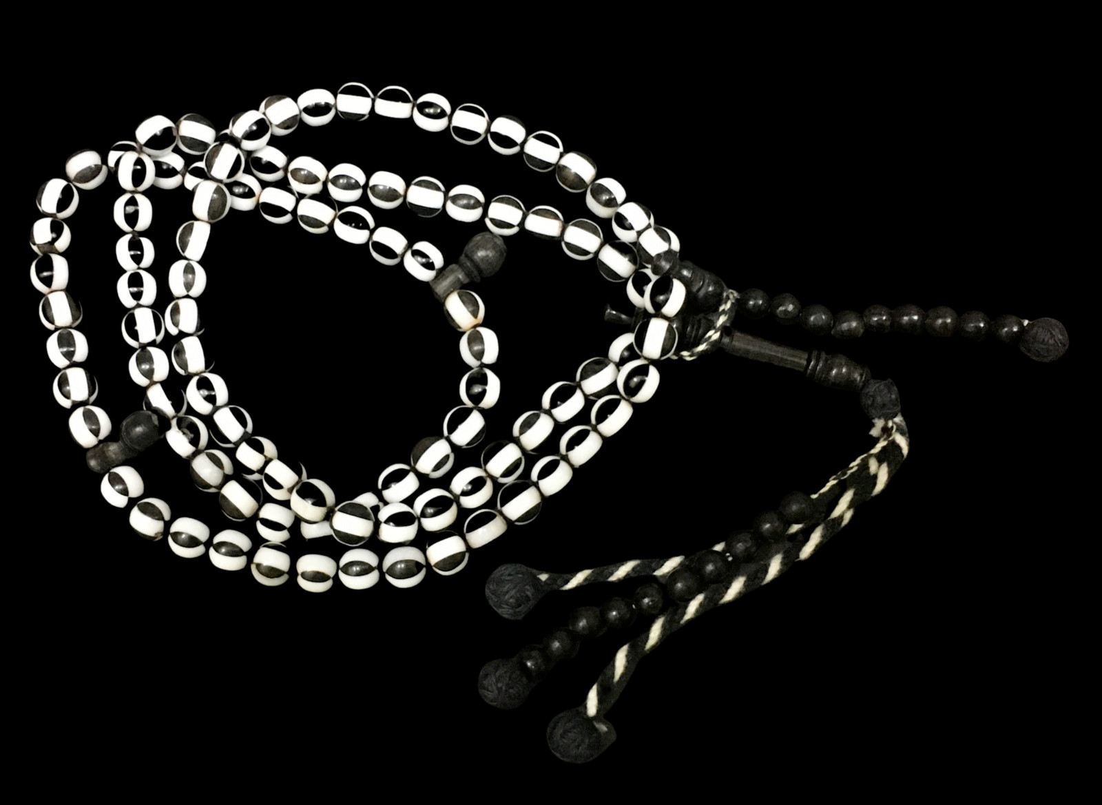 Prayer Beads inlaid 100 Tasbih Tasbeeh Islamic Masbaha Allah ebony سبحة أبانوس