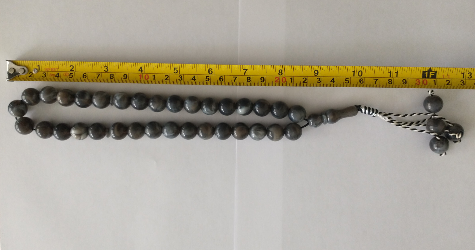 Muslim Prayer Beads 33 gray white Beads Misbaha Tasbeeh Sibha