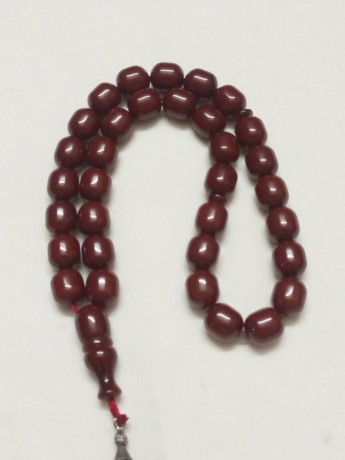 Antique Cherry Amber Bakelite Faturan Prayer Beads Rosary 68g