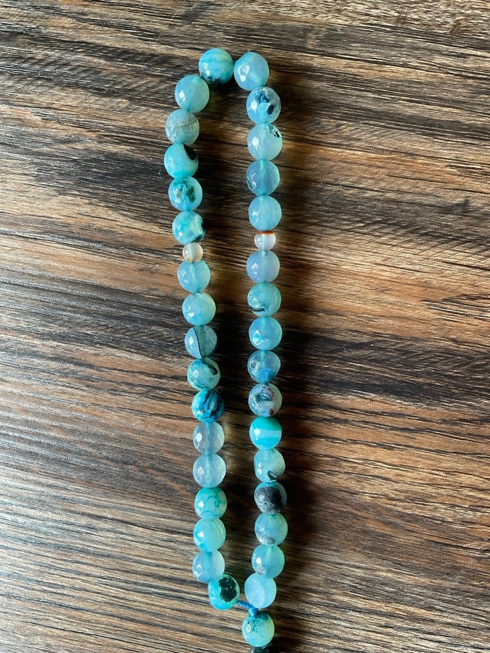 Natural Blue Dragon Vein Agate Aqeeq Tasbih Tasbeeh Prayer Beads Misbaha 10mm