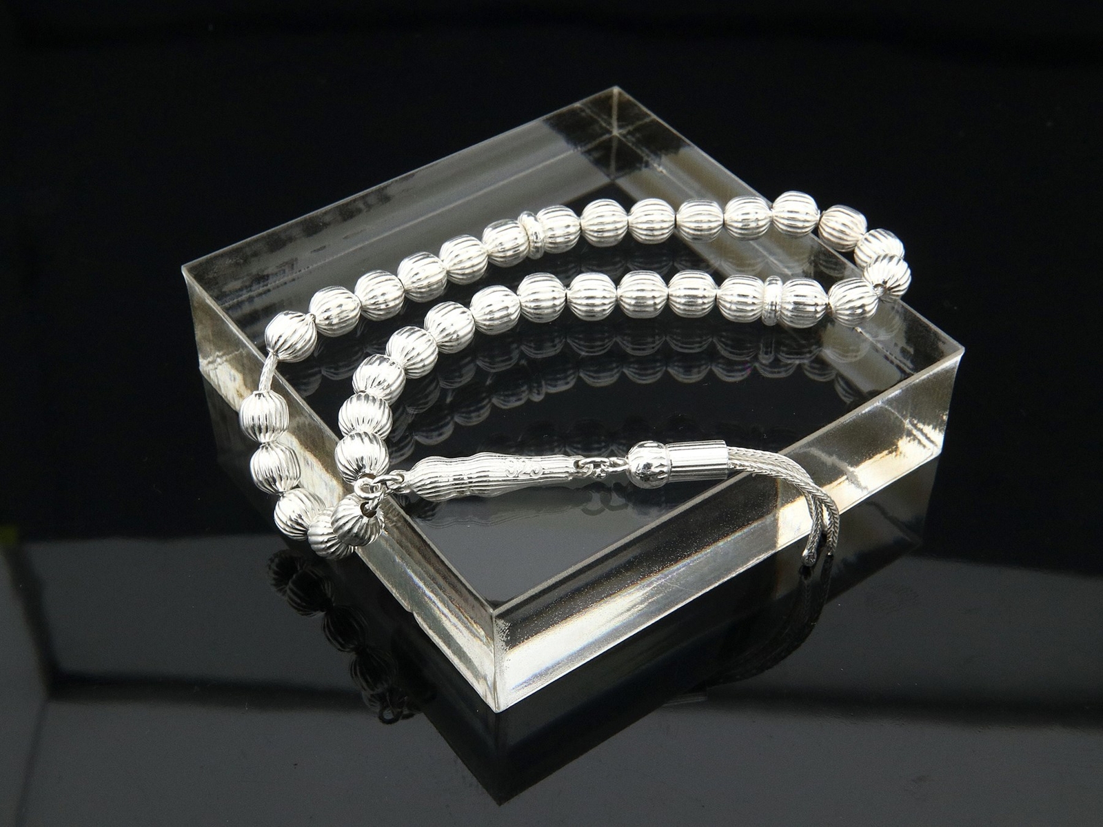 925 sterling silver 33 beads Tasbih, Islamic Prayer Beads Misbaha Tesbih 501119