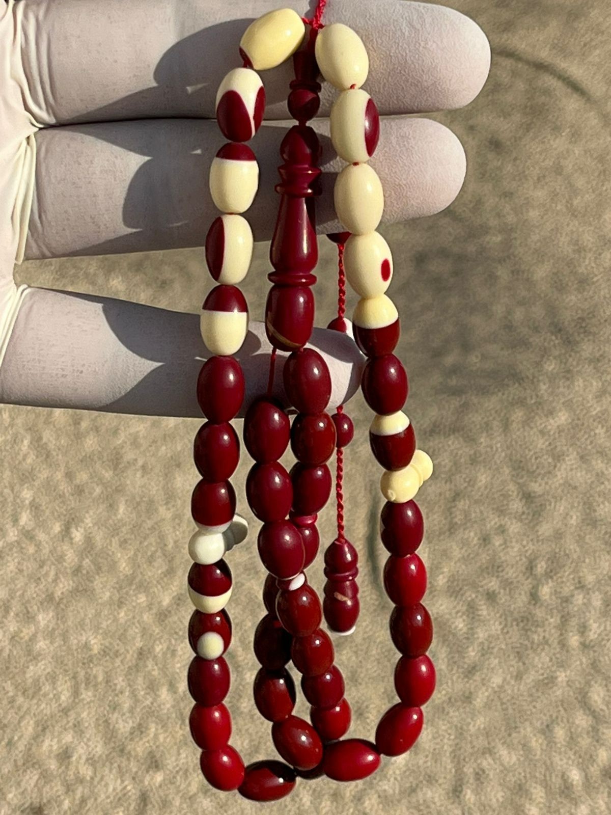 Antique Bakelite Rosary billiard balls 43 سبحه بكالايت انتيك بلياردو خراطة حلبية