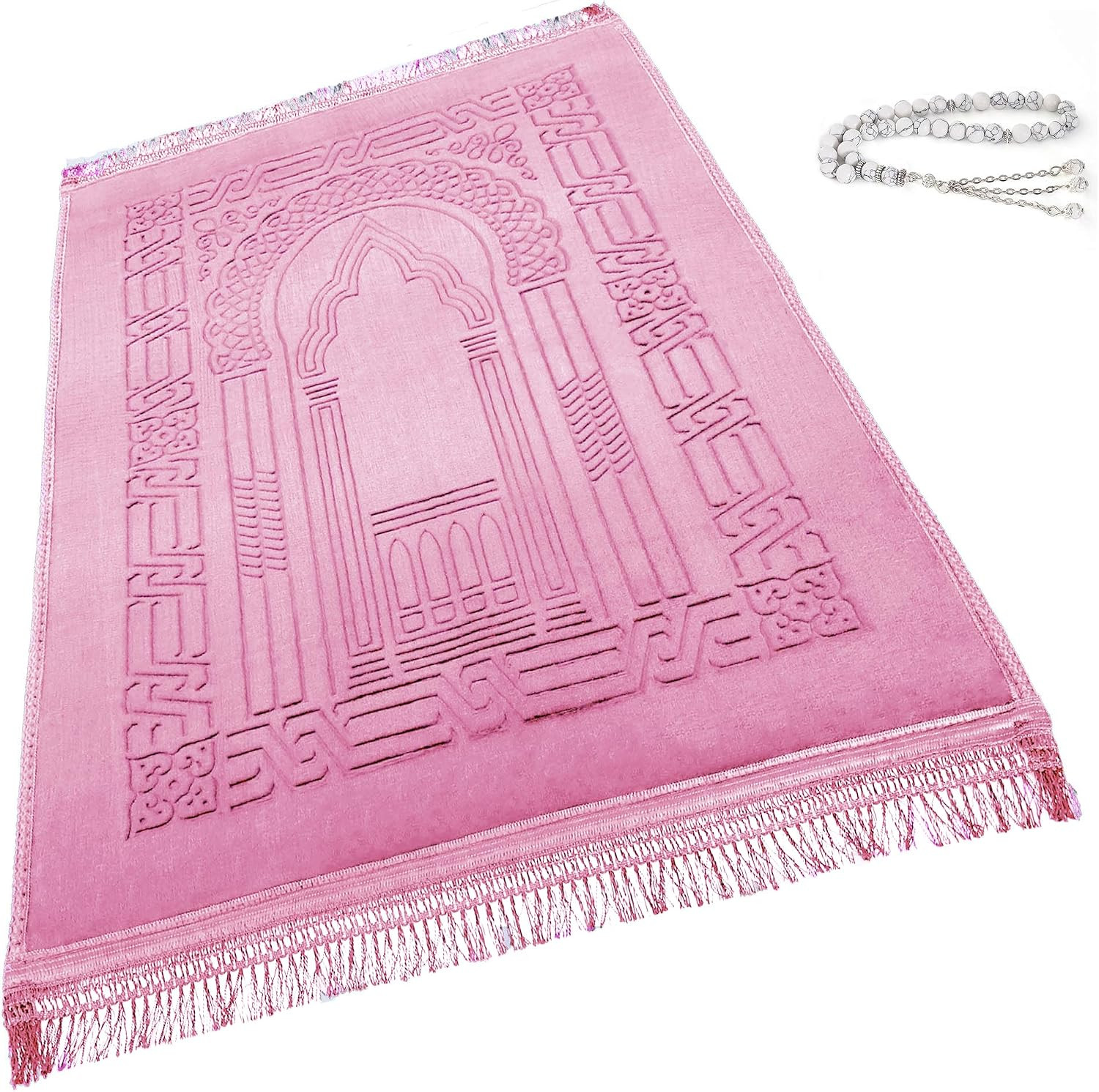 Prayer Rug Muslim Thick Islamic Rugs Mat Carpet Beads Islam Gifts Gift Ramadan M