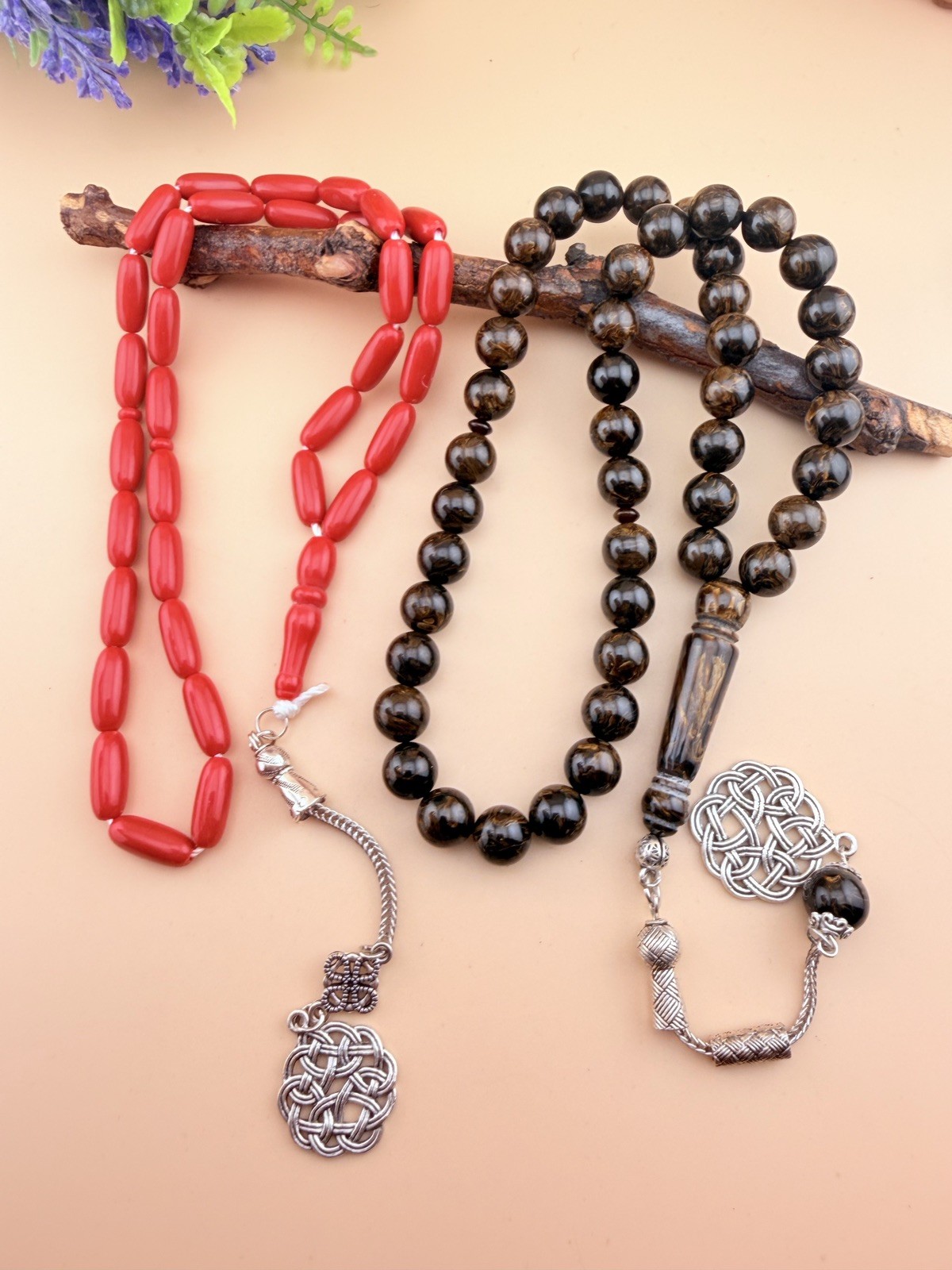 Islamic Prayer Rosary 33-45 bead Tasbih Set Of 2 N713 مسباح مسبحة