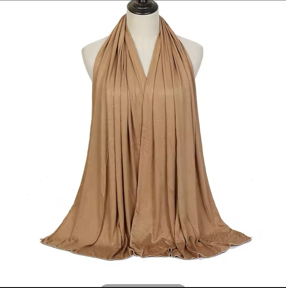 Modal Cotton Jersey Hijab Scarf Long Shawl Plain Soft Scarf