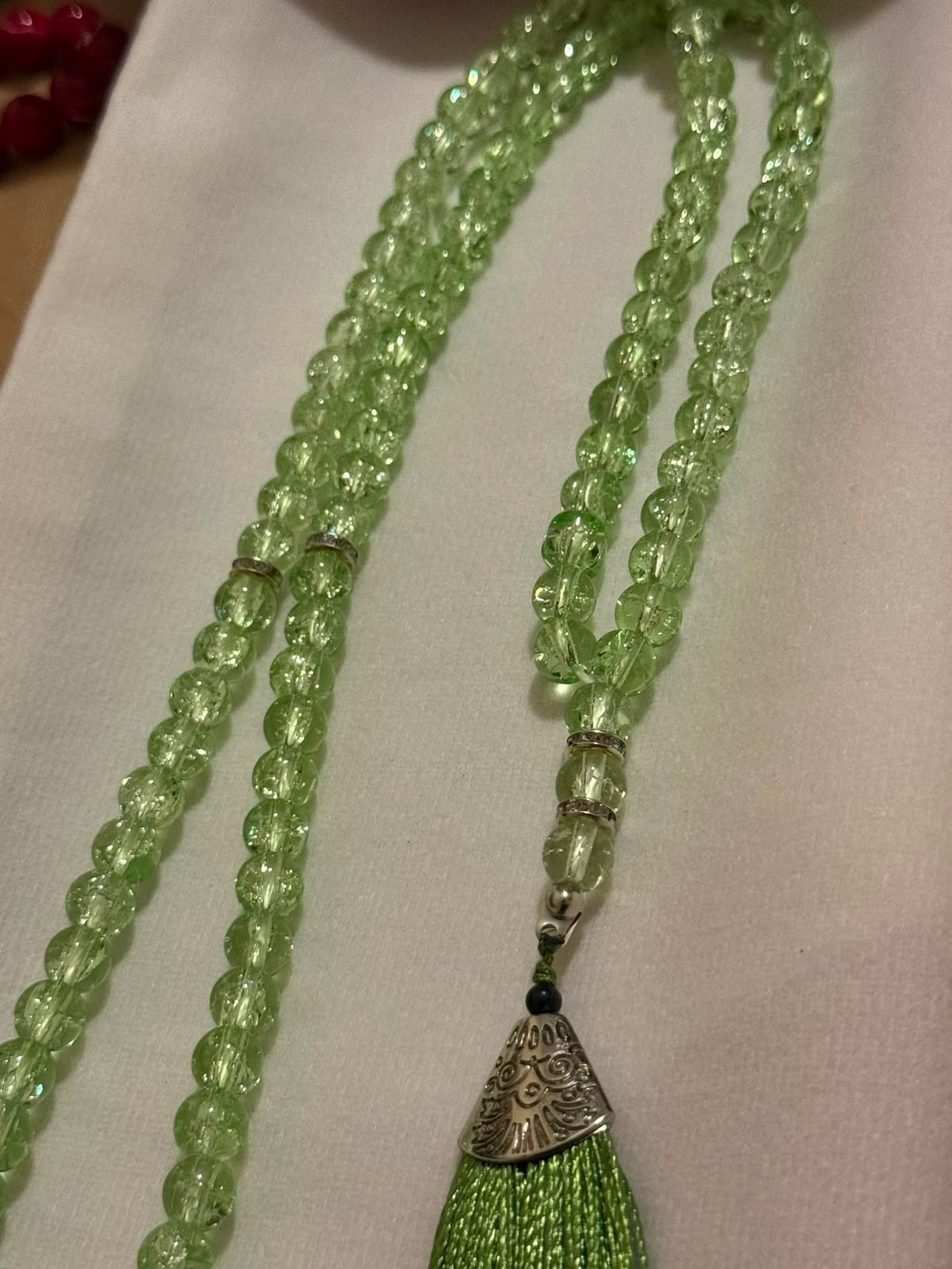 99 Beads Green Islamic Prayer Beads Misbaha Tasbih Muslim Rosary