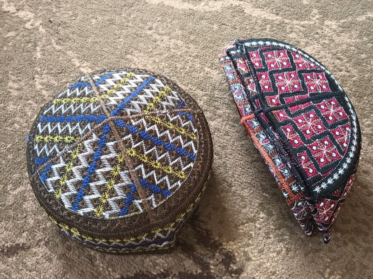 12 Pieces of Fancy Afghani Cap Hat/Kufi/Topi # PFAC Fast the USA Shipping