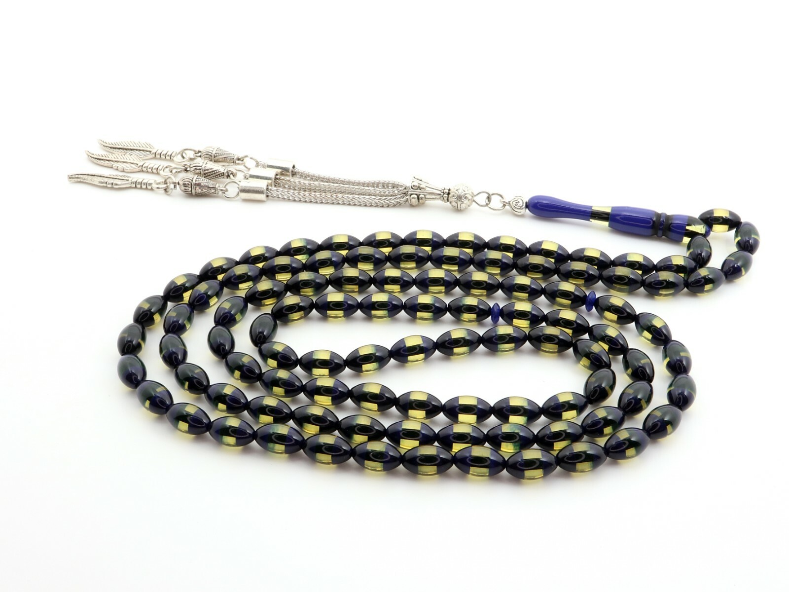 Blue mix color 99 pcs Islamic Prayer Beads Misbaha Rosary Tesbih Galanite 401048