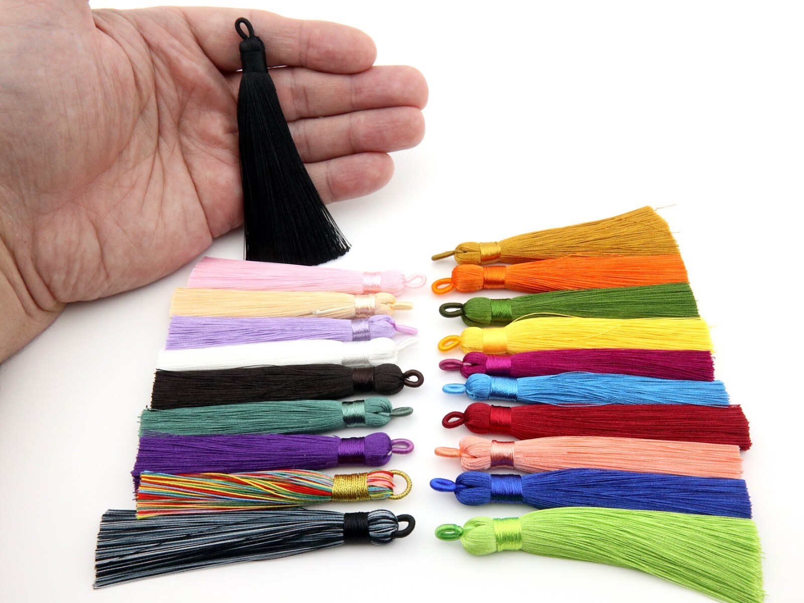 10-Mix-2 Color Silky Rayon thread 8 cm tassel for Tasbih Misbaha Mala 750001-10