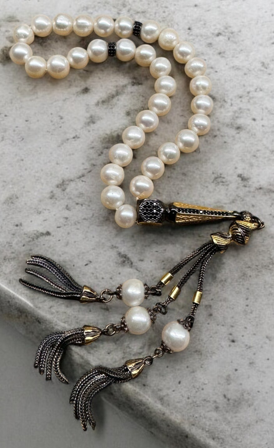 Pearl tasbeeh 925 carat silver