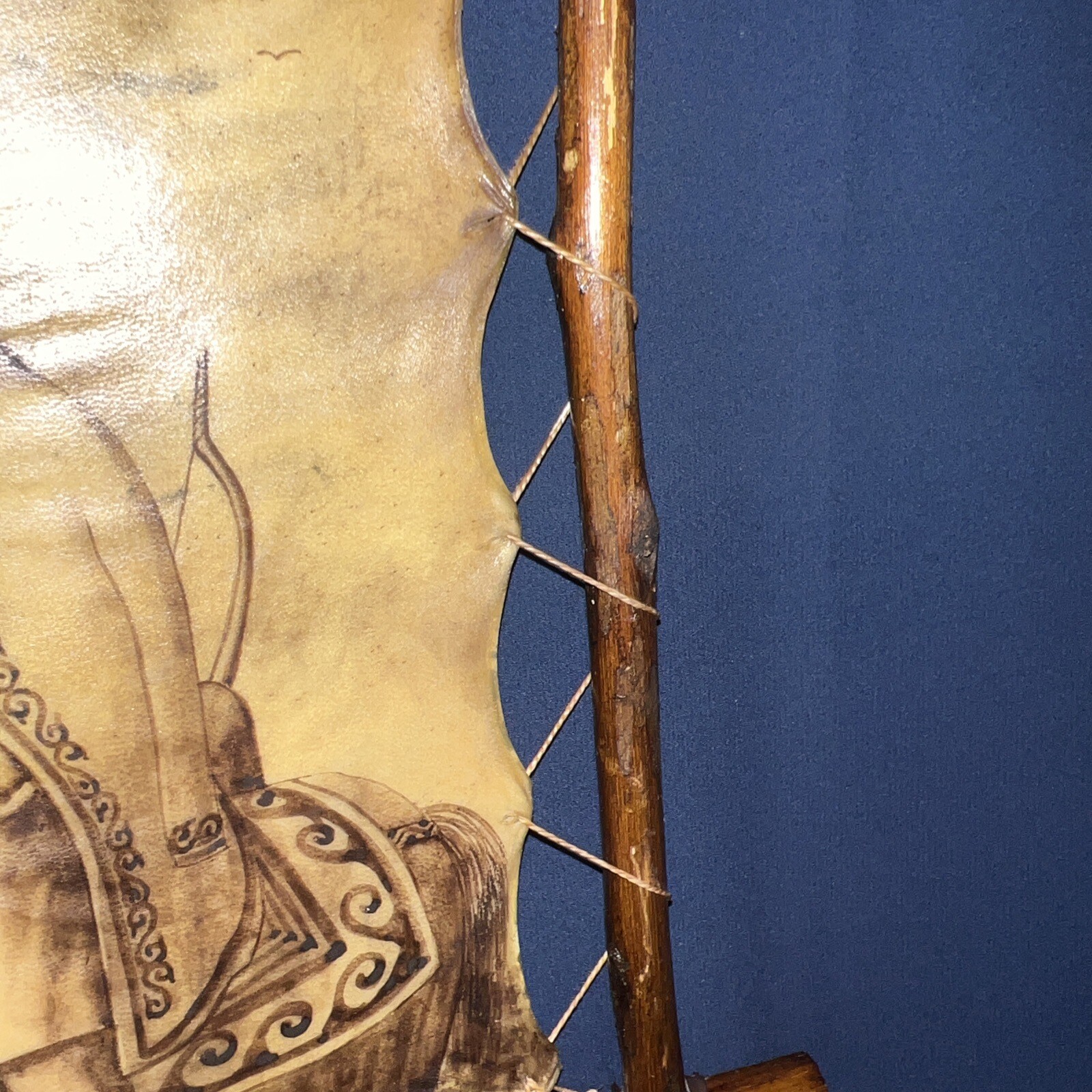 Islamic art on leather Signed