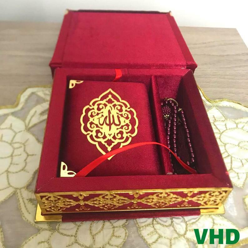 Velvet Quran Tasbih Islamic Gift Box | Islamic Gift For Muslim | Birthday Gift