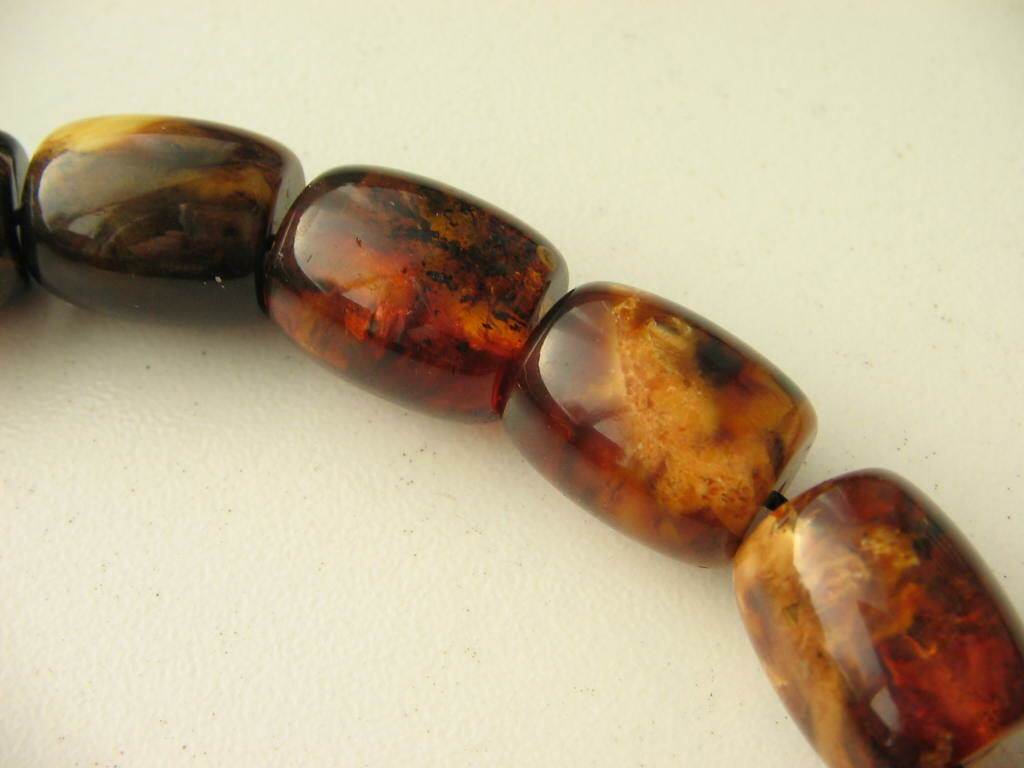 Vintage pressed genuine Baltic amber Islamic prayer beads rosary tasbih 12x14mm