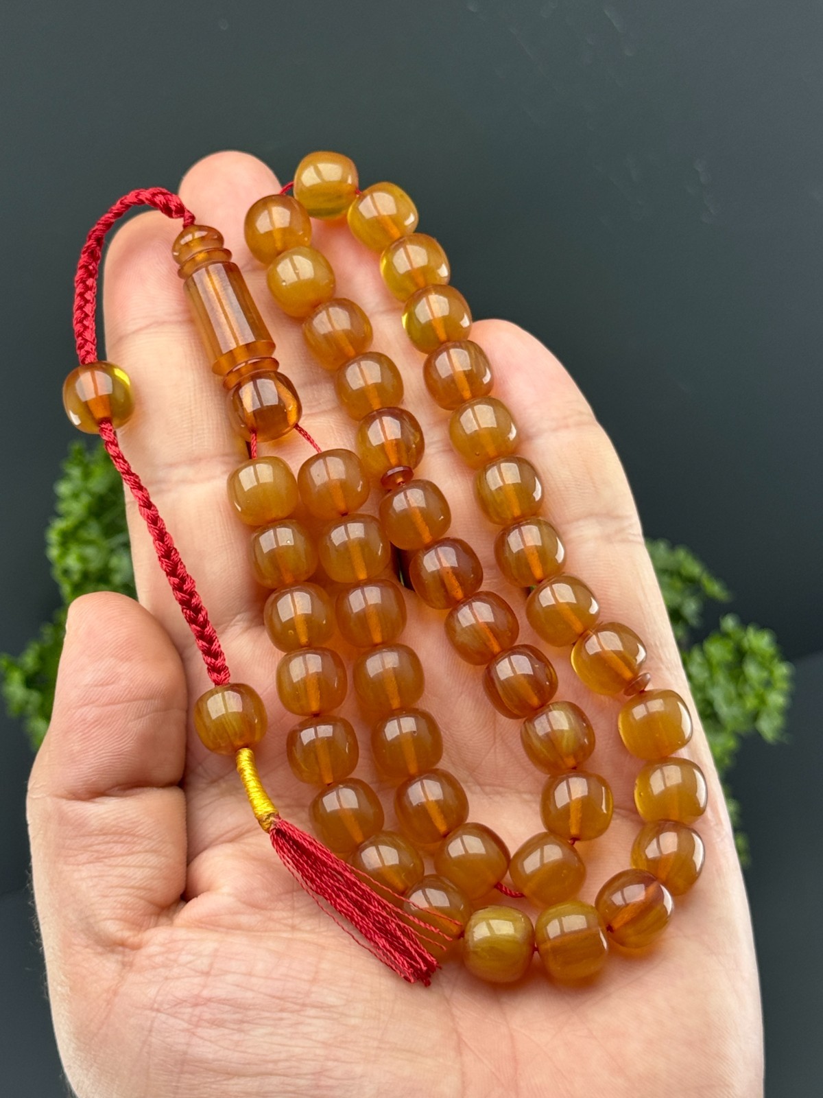 Faturan Amber Rosary, 43 Beads,Sandalos, islamic Rosary, Misbaha, Tasbih,Tasbeeh