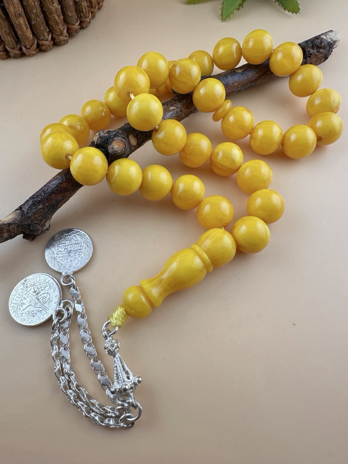 New Craft Andalus 33 Beads Misbah W/Silver Tassel مسباح سبحة اندلس شرابة فضة