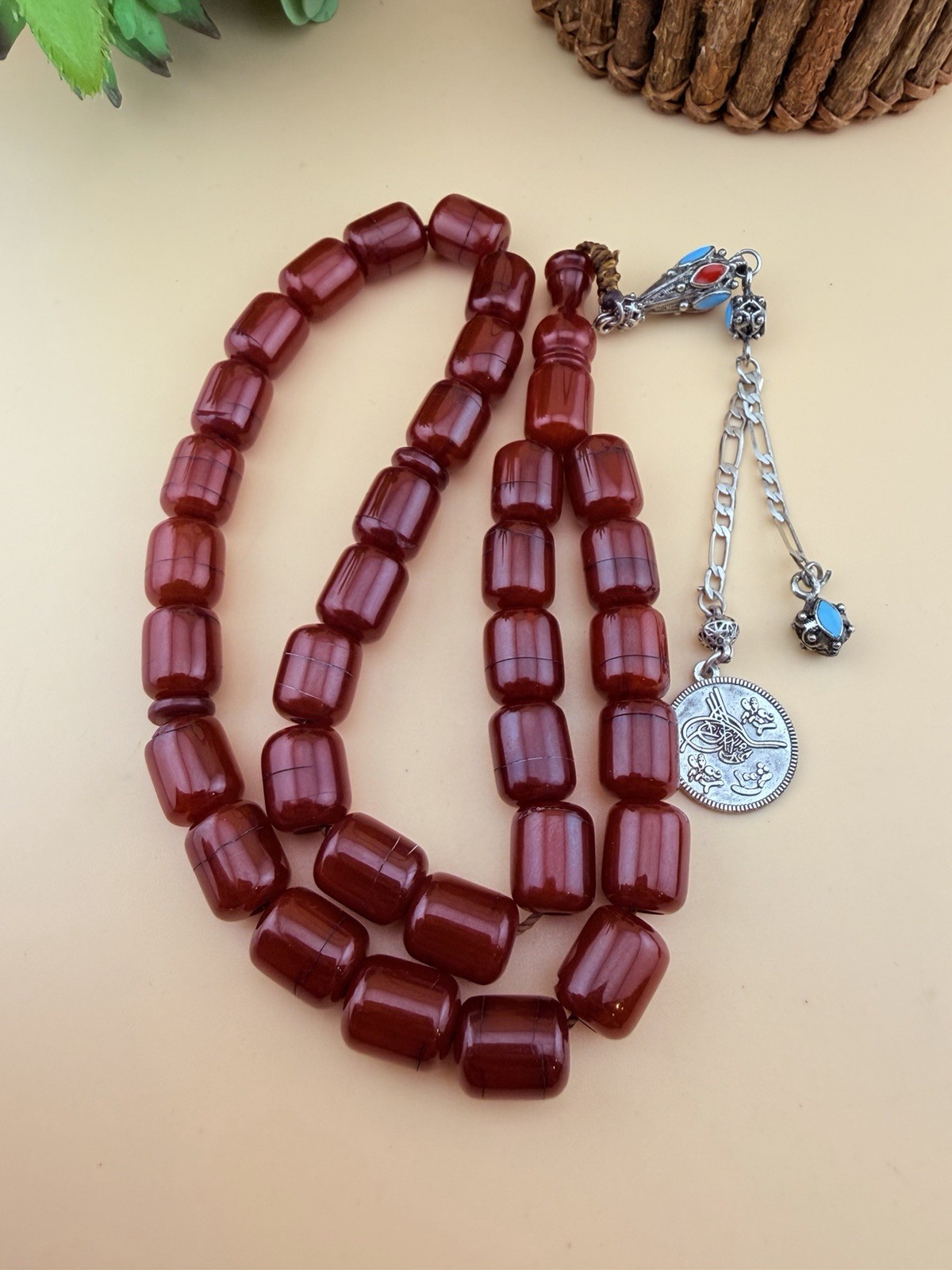Vintage Misky 33 Worry Beads Prayer Rosary Tasbih مسبحة مسباح مسكي قديم 474