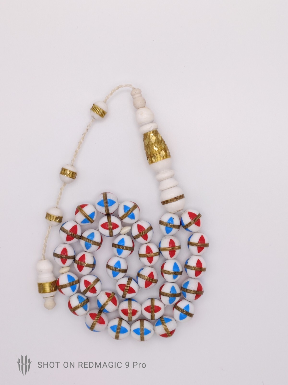 Camel Bone Tasbih Inlaid With Turquoise Rosary Prayer Bead سبحة عظم جمل مع فيروز
