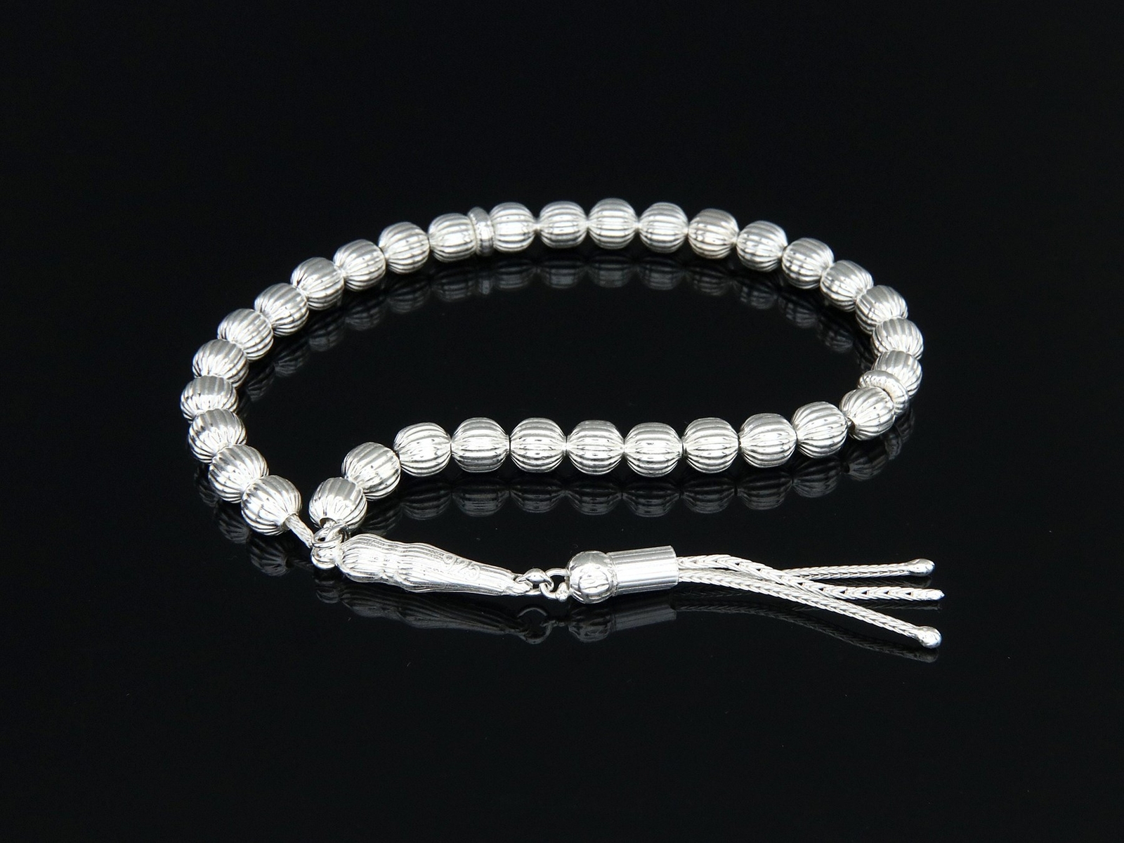 925 sterling silver 33 beads Tasbih, Islamic Prayer Beads Misbaha Tesbih 501119