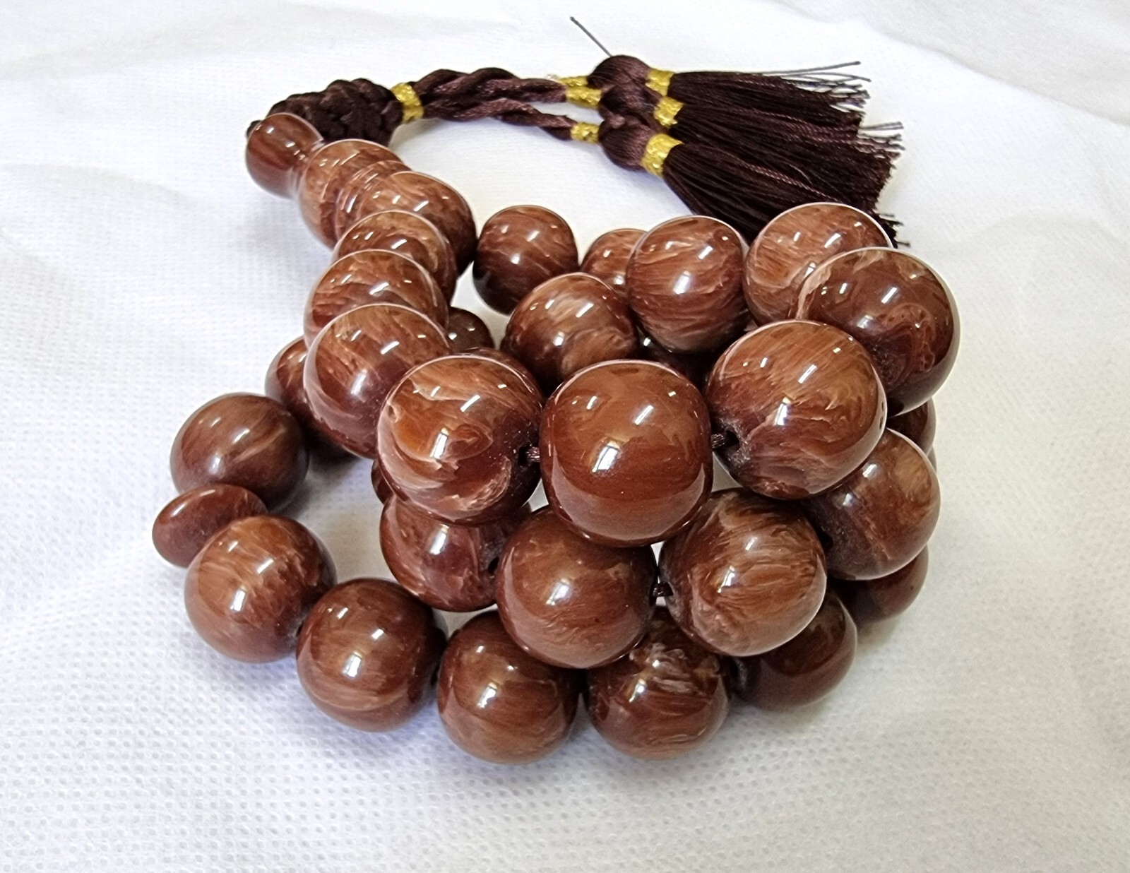 Handmade Sandalous Catalin Bakelite Islamic Prayer Rosary 33 Beads Tasbih AFG001