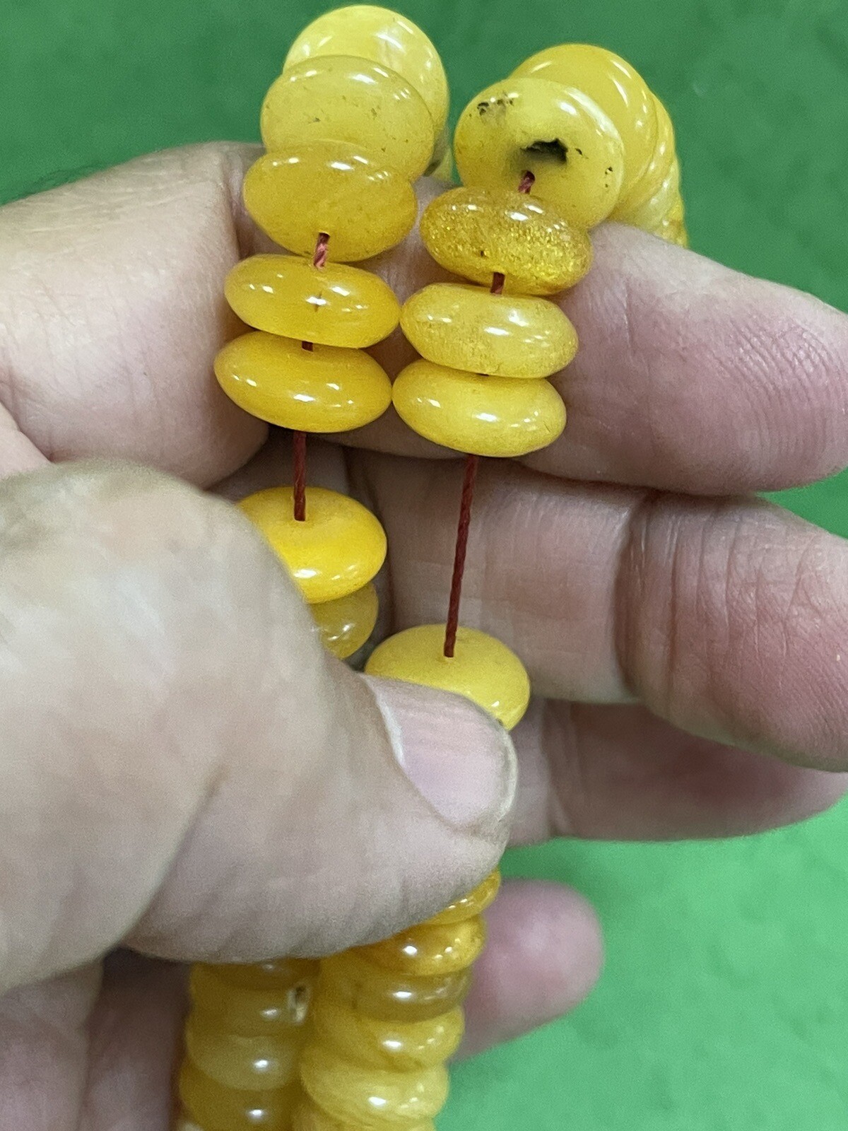Antique rare Egg Yolk baltic amber Necklace Prayer Islamic 99 beads 44g R1