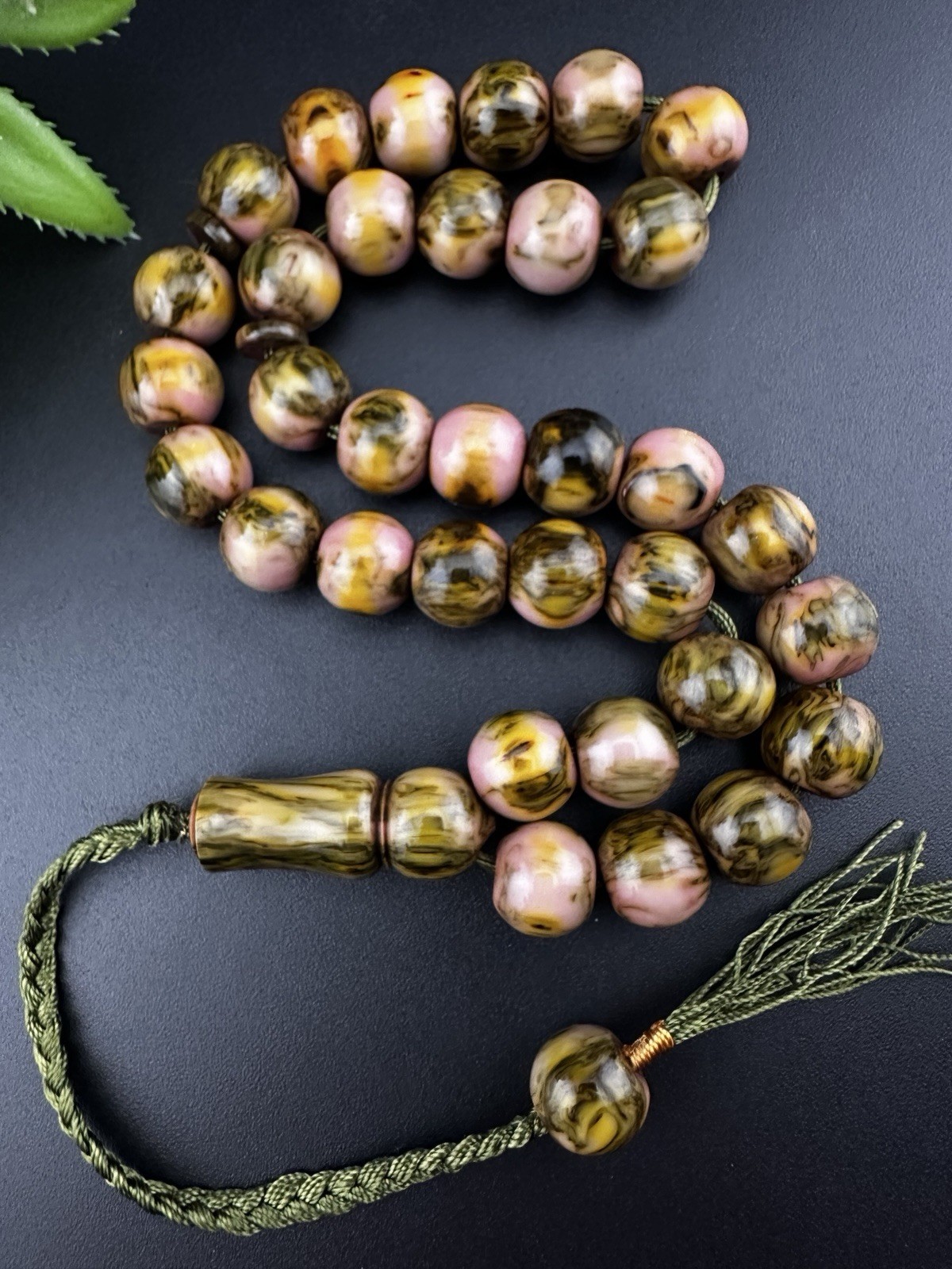 Meski Amber Rosary Islamic Prayer 33 Beads Tisbah, Gift مسباح مسبحة مسكيي