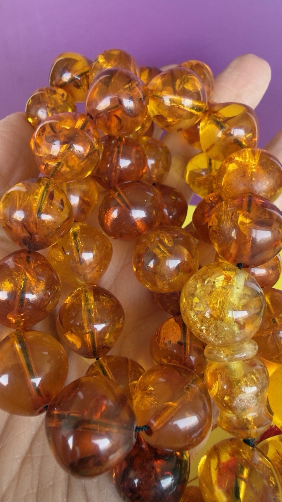 vintage beautiful Natural Honey baltic amber islamic prayer 39 beads 100g R25