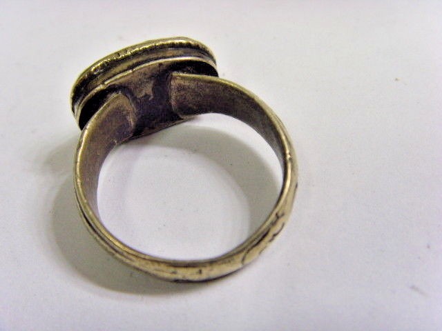 1600s antique Bedouin Nomad tribal ring 11 size central Asia religious 50228