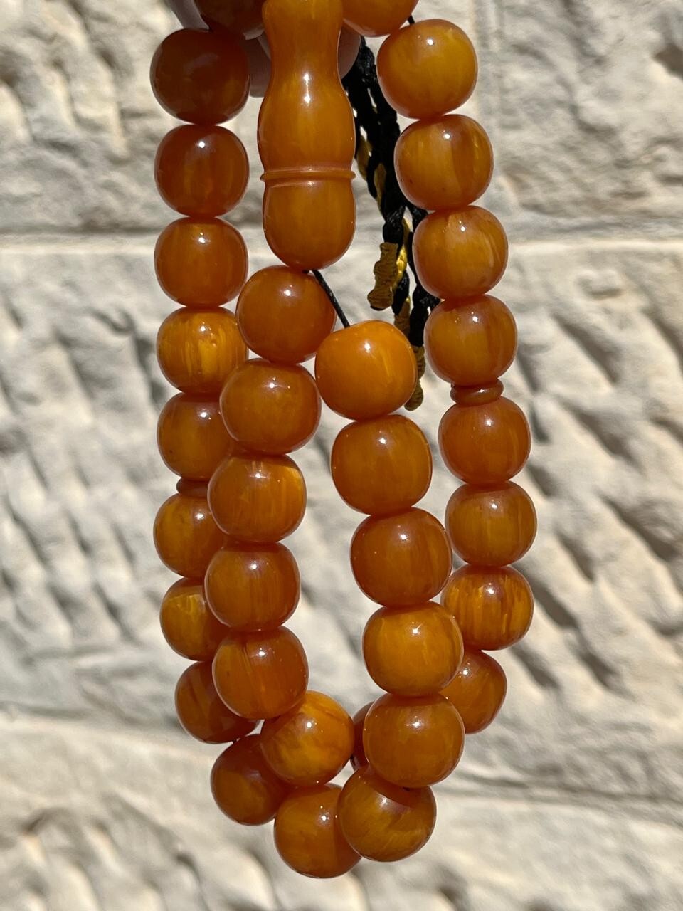 Antique Germany Cherry Amber Rosary 33 سبحة مسكي الماني انتيك خراطة افغاني مصدفة