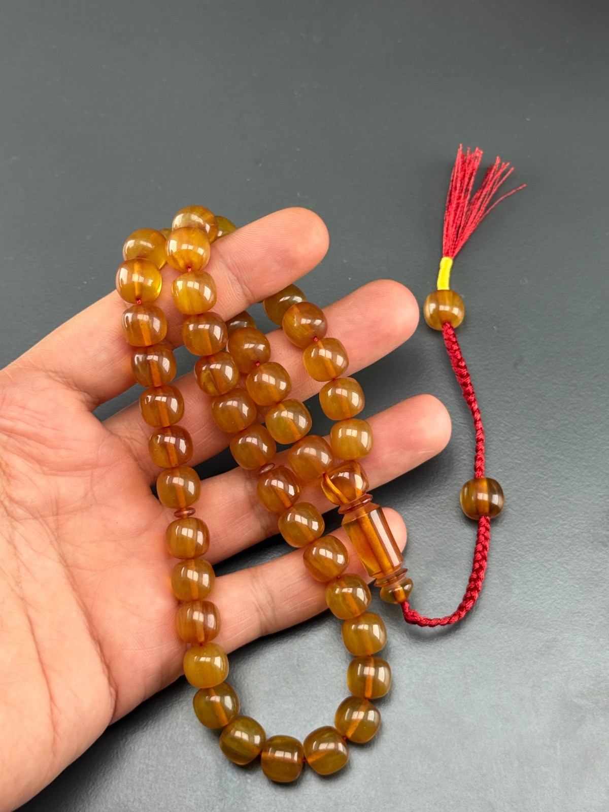 Faturan Amber Rosary, 43 Beads,Sandalos, islamic Rosary, Misbaha, Tasbih,Tasbeeh