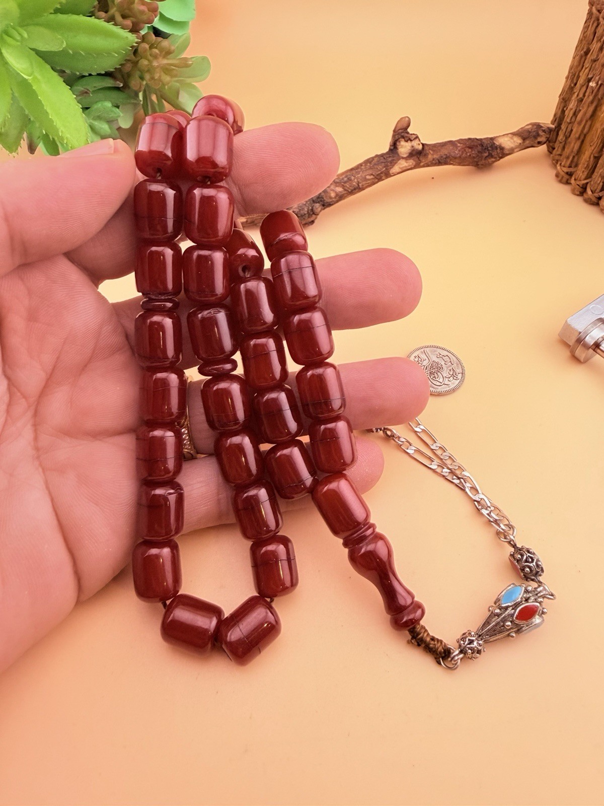 Vintage Misky 33 Worry Beads Prayer Rosary Tasbih مسبحة مسباح مسكي قديم 474