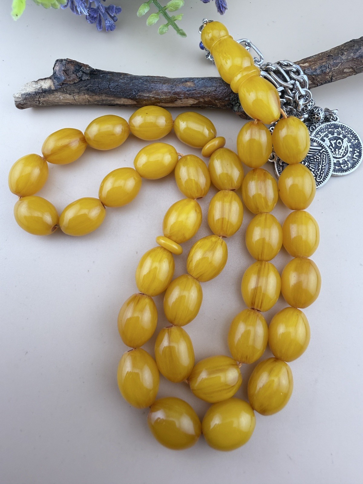 New Collectible Misky Amber Islmaic Rosary Misbaha 33 Beads سبحة مسباح مسكي N602