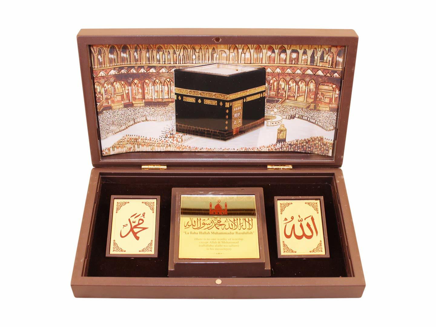 Handmade Holy Islamic Kaaba Religious Showpiece Wood Frame Home Decor Gift