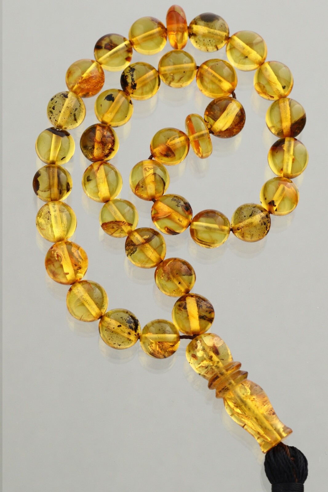 Islamic 33 Round Shape Prayer Beads Genuine BALTIC AMBER TASBIH 19.3g 240918-11