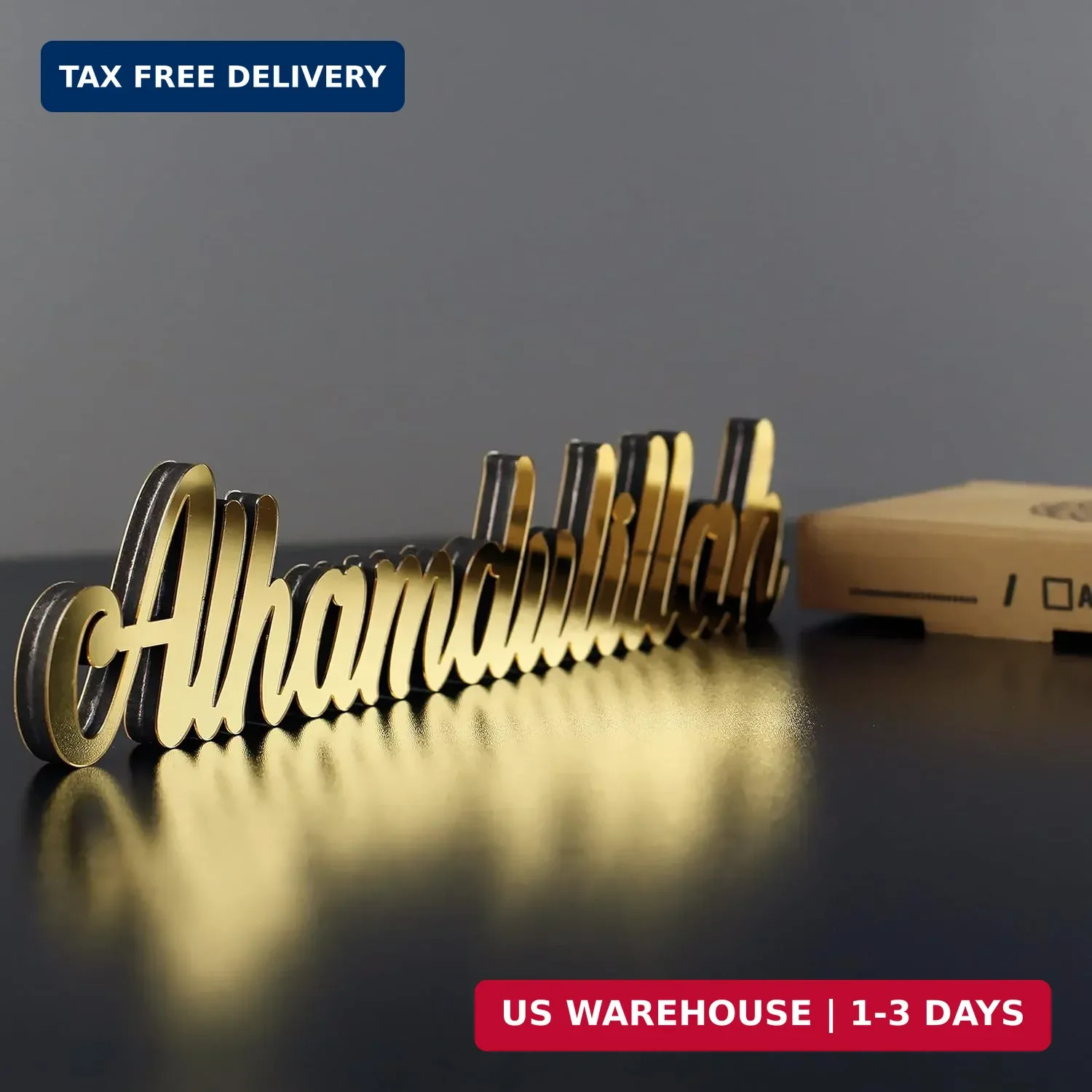 iwa concept Alhamdulillah Gold Home Decor for Table or Shelves | Islamic Ramadan