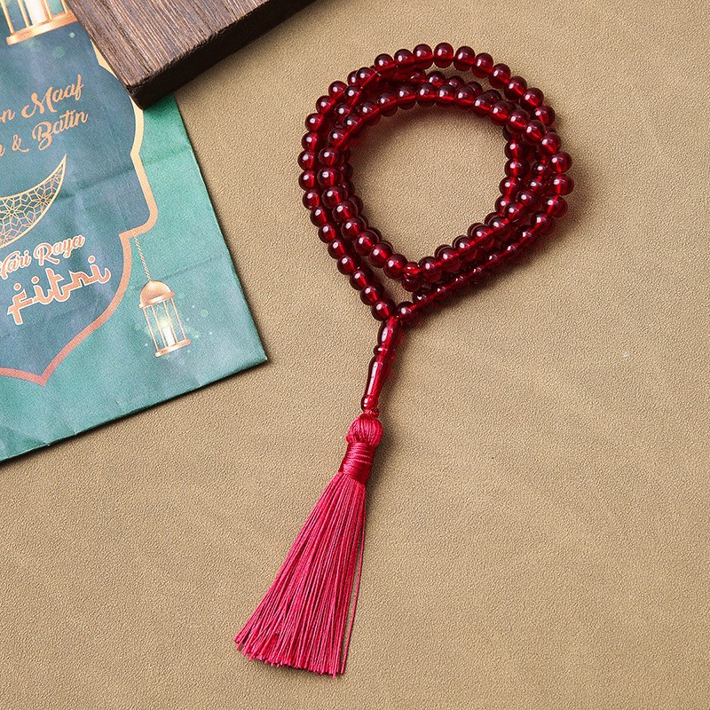Islamic Tasbih 99 Beads Saudi Middle East Solid Color Tassel Misbaha