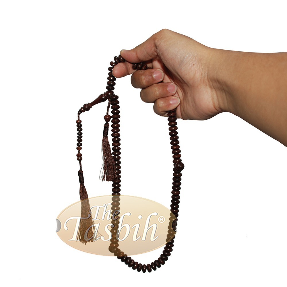 Tamarindwood Prayer Beads Dark Brown 10x6mm 99-Bead Flat Oval Lifetime Warranty