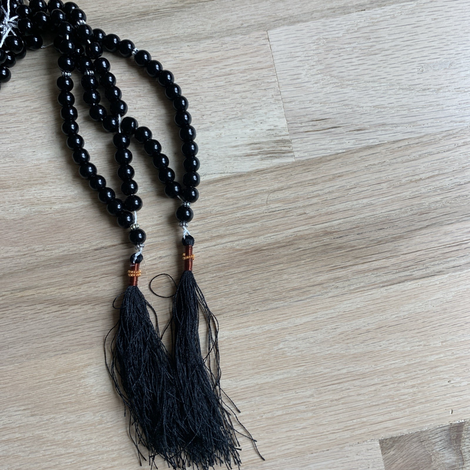 2x Tasbih Muslim Prayer Marble Beads Black-33 Beads- Handmade- Free Shipping