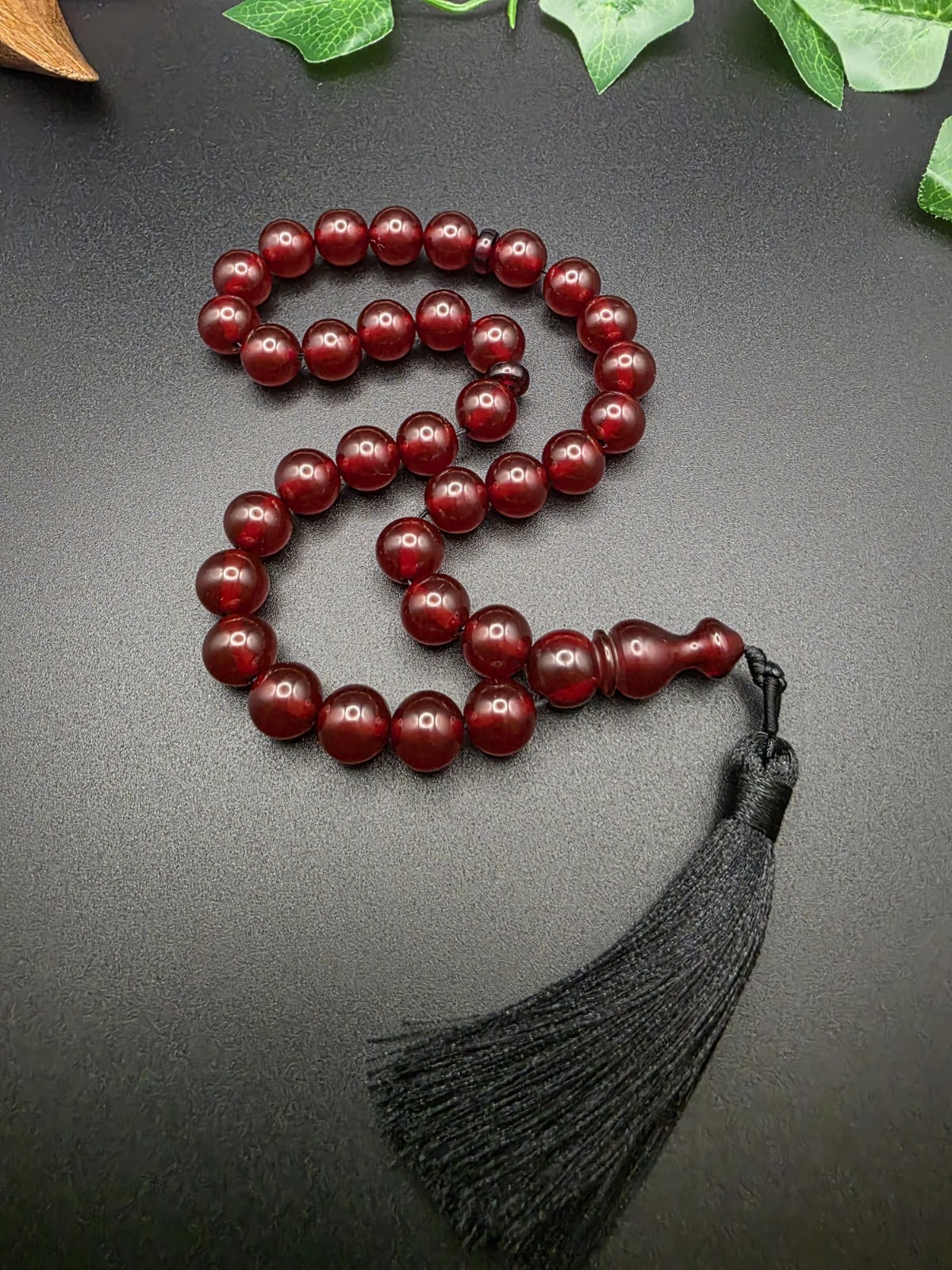 Collectible Red Faturan ISLAMIC PRAYER ROSARY 33 Beads Misbah مسباح سبحة فاتوران