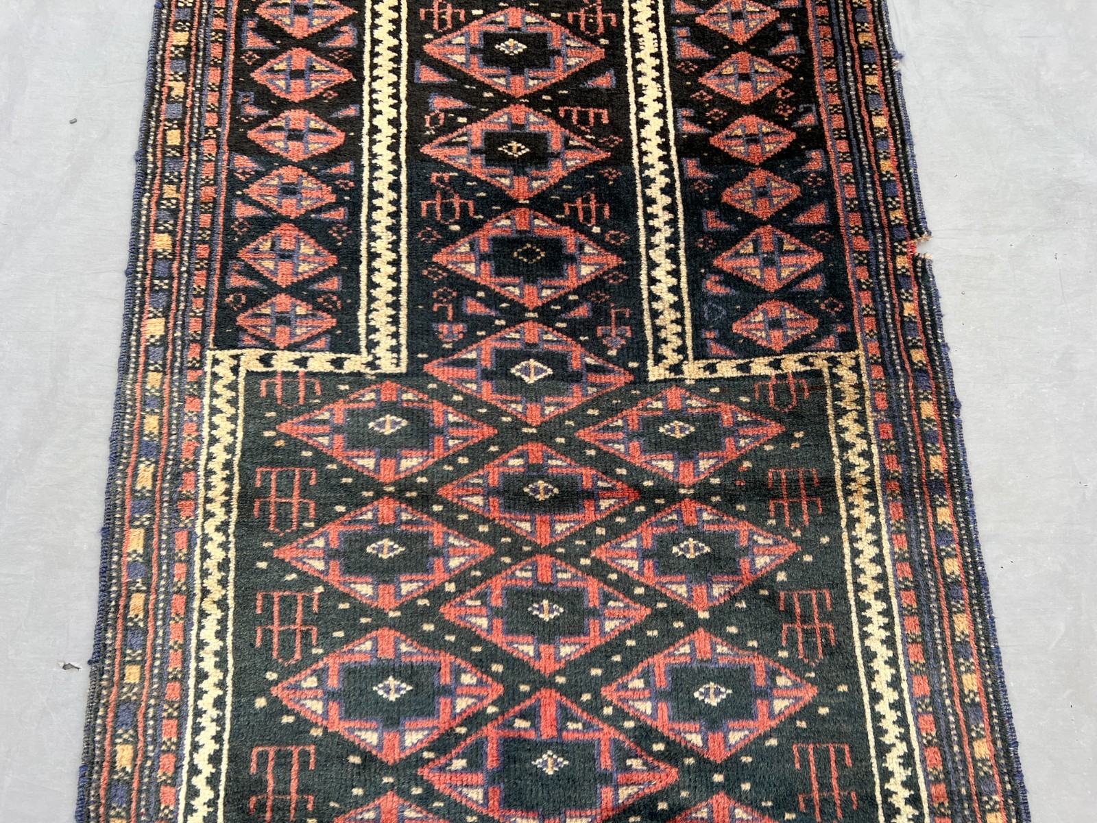 Black 3×5 Caucasian Turkish Prayer Rug Antique Tribal Afghan Hand Knotted 2×5